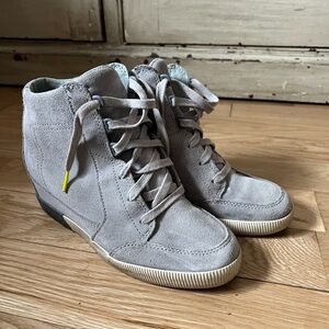 Gray Suede High-Top Sneakers